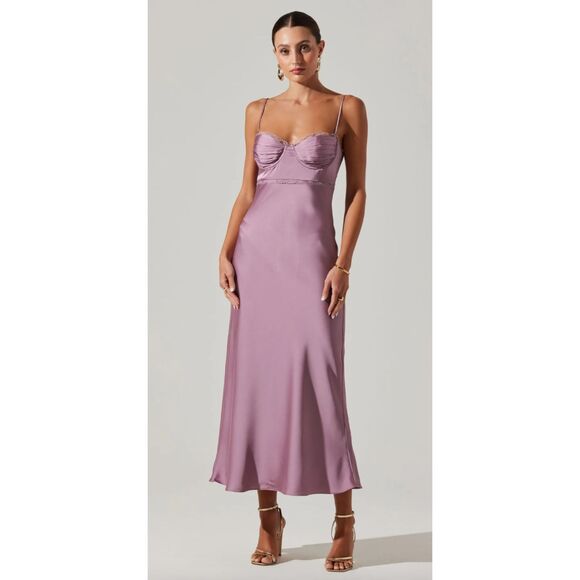 Astr Dresses & Skirts - ASTR The Label Florianne Satin Maxi Dress Size Medium NWT